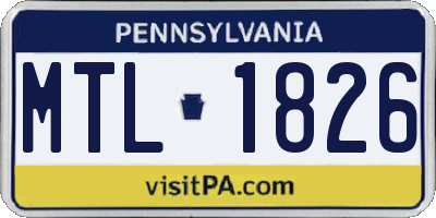 PA license plate MTL1826