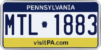 PA license plate MTL1883