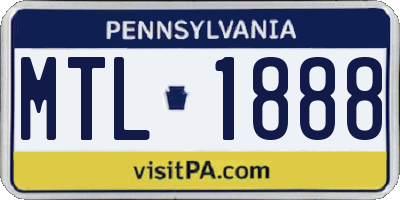 PA license plate MTL1888