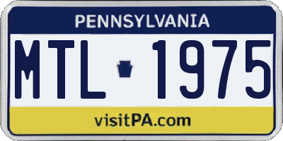 PA license plate MTL1975