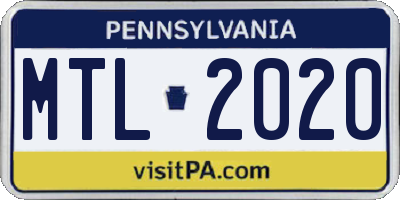 PA license plate MTL2020