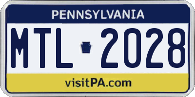 PA license plate MTL2028