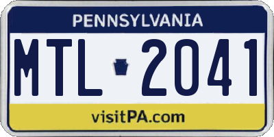 PA license plate MTL2041