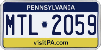 PA license plate MTL2059