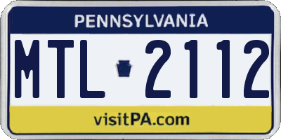 PA license plate MTL2112