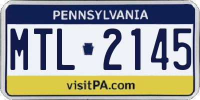 PA license plate MTL2145