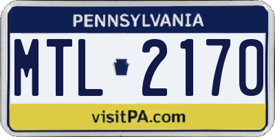 PA license plate MTL2170
