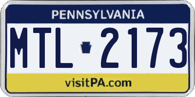 PA license plate MTL2173