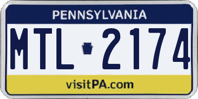 PA license plate MTL2174