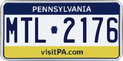 PA license plate MTL2176