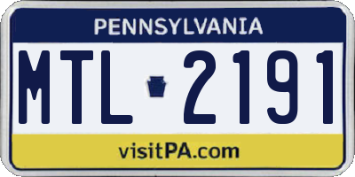 PA license plate MTL2191