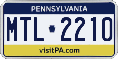 PA license plate MTL2210