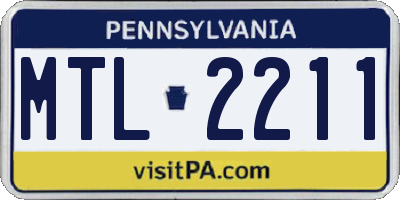PA license plate MTL2211
