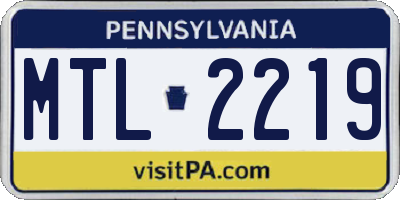 PA license plate MTL2219