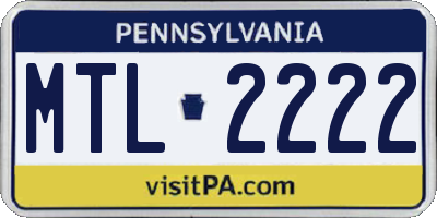 PA license plate MTL2222