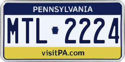 PA license plate MTL2224