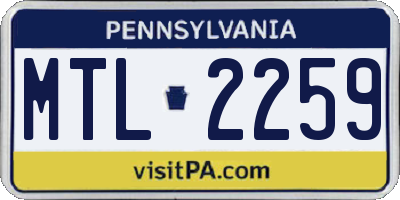 PA license plate MTL2259