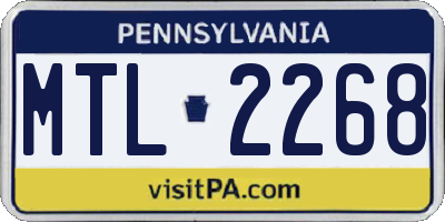 PA license plate MTL2268