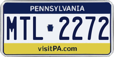 PA license plate MTL2272
