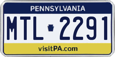 PA license plate MTL2291