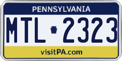 PA license plate MTL2323