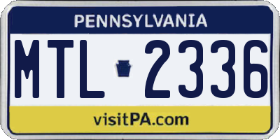 PA license plate MTL2336