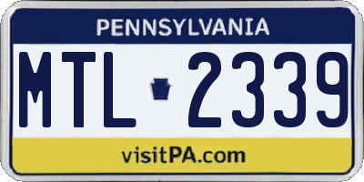 PA license plate MTL2339