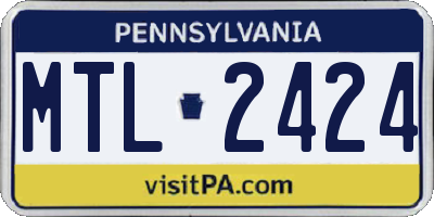 PA license plate MTL2424