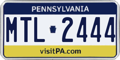 PA license plate MTL2444