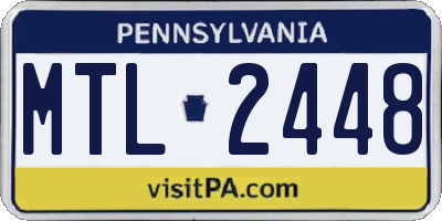 PA license plate MTL2448