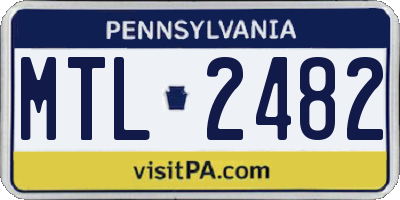 PA license plate MTL2482