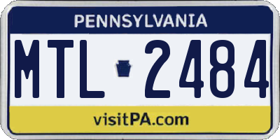 PA license plate MTL2484