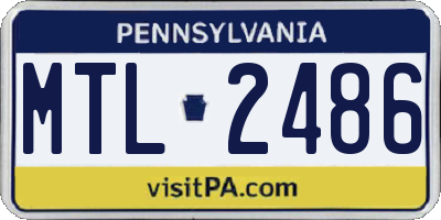 PA license plate MTL2486