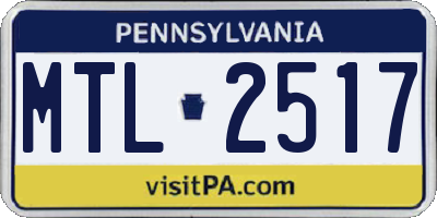 PA license plate MTL2517