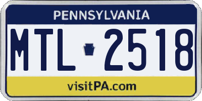 PA license plate MTL2518