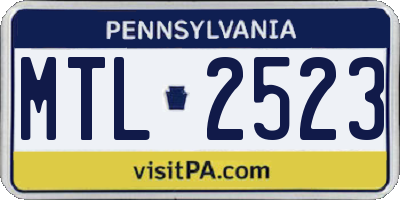 PA license plate MTL2523