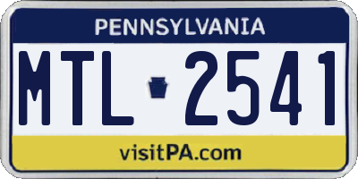 PA license plate MTL2541