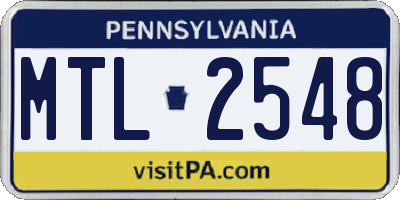 PA license plate MTL2548