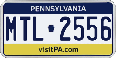 PA license plate MTL2556