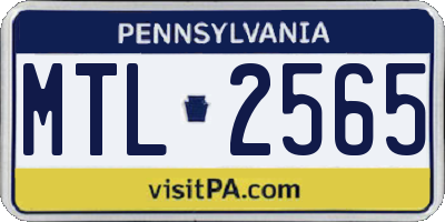 PA license plate MTL2565