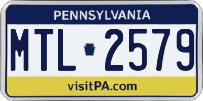 PA license plate MTL2579