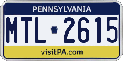 PA license plate MTL2615