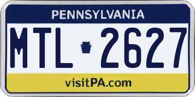 PA license plate MTL2627