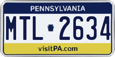 PA license plate MTL2634