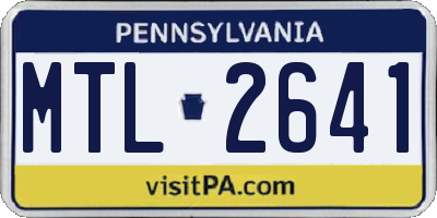 PA license plate MTL2641