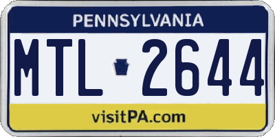 PA license plate MTL2644