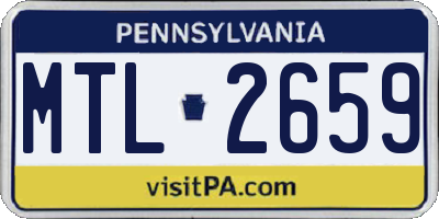 PA license plate MTL2659