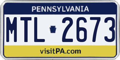 PA license plate MTL2673