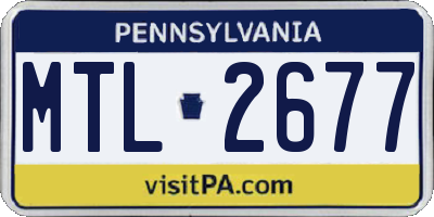 PA license plate MTL2677