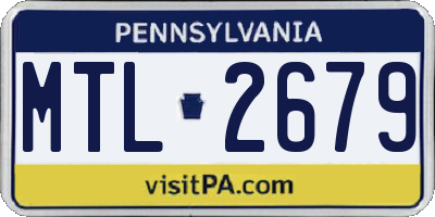PA license plate MTL2679